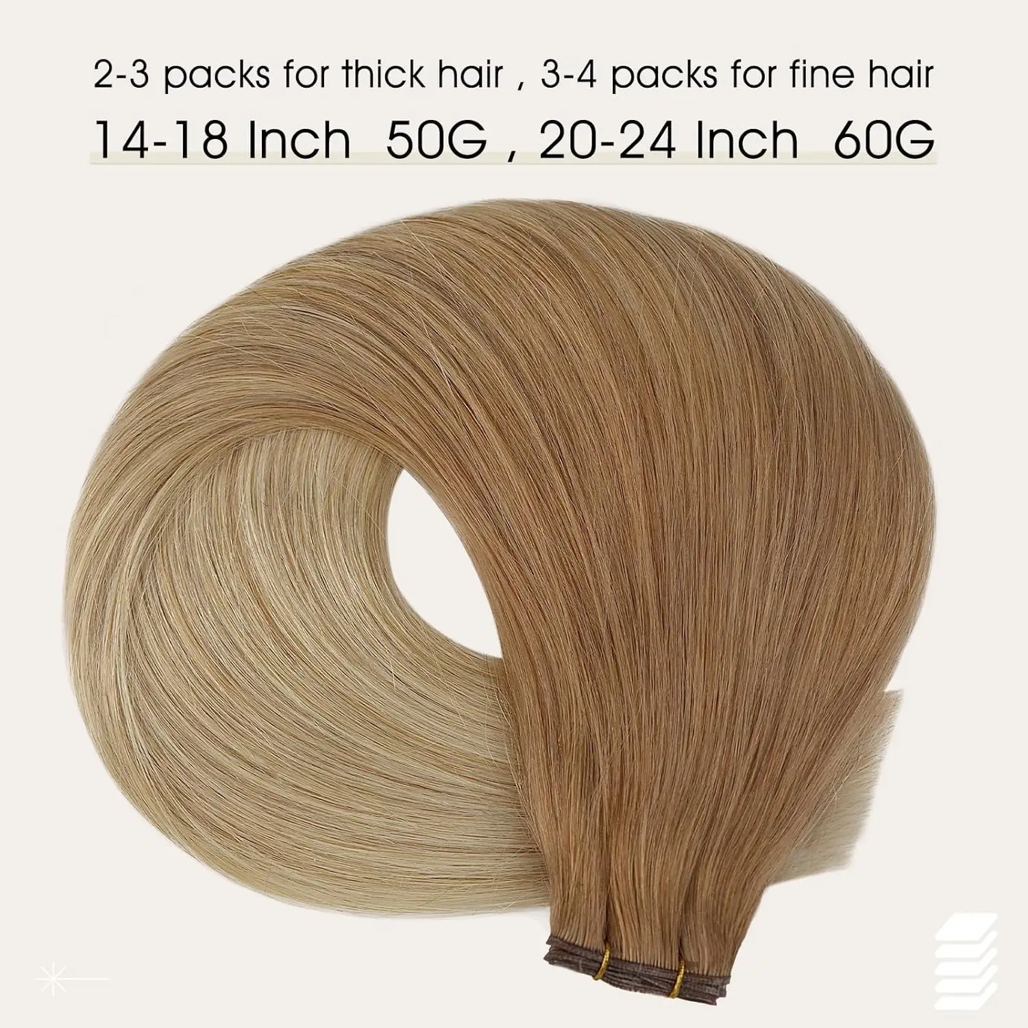 Full Shine Genius Weft Hair Extensions 2 Pcs 100-120G Invisible Bundle Straight Human Hair Extension Sew In Extensions