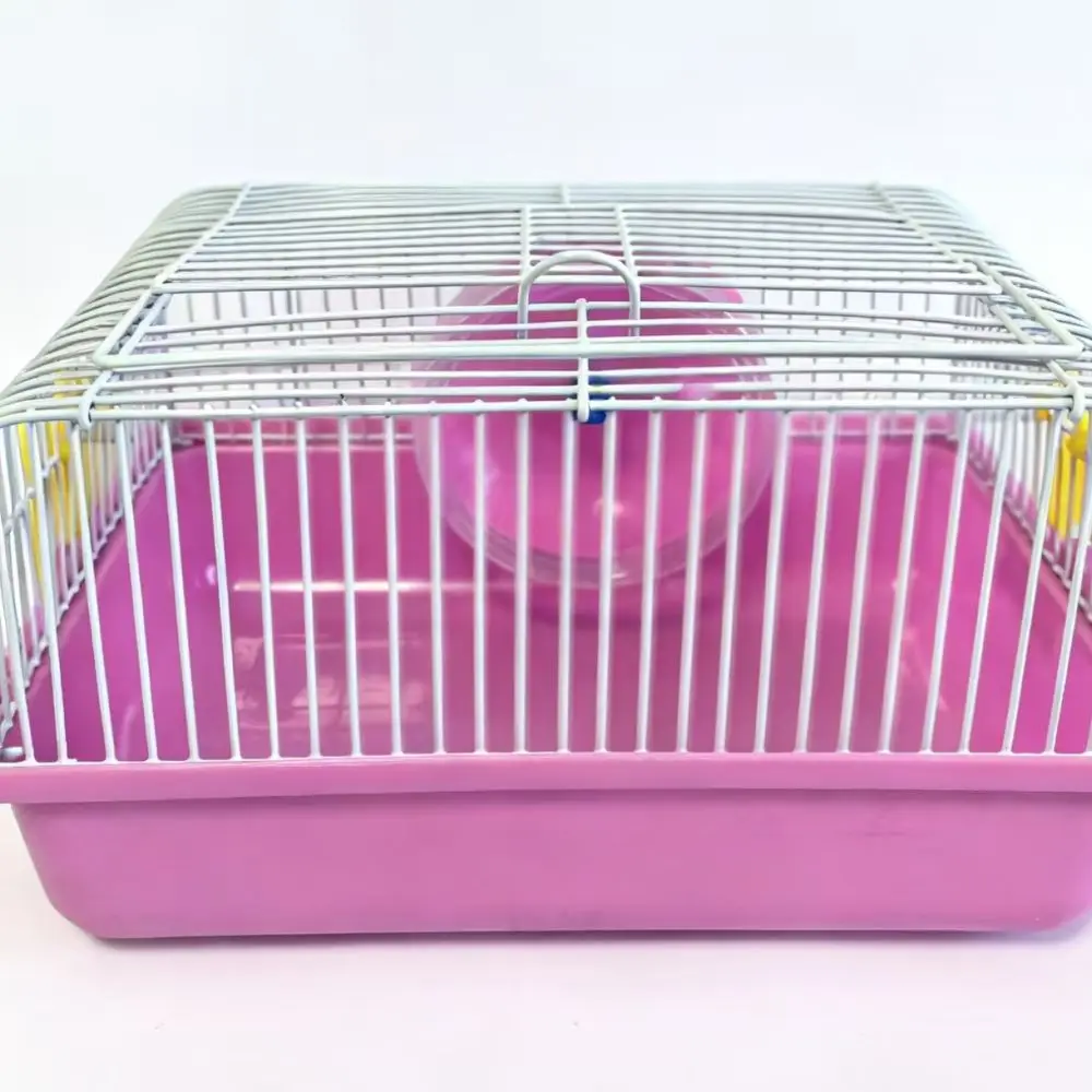 Creative Foldable Hamster Cage Villa Breathable Plastic Habitat With Running Wheel Water Dispenser Bowl Indoor Outdoor