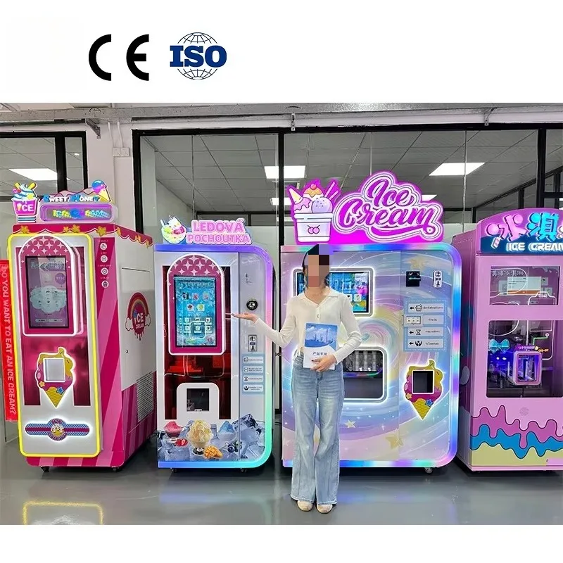 Wind Resistant Outdoor Ice Cream Vending Machine Reinforced Body Adapt Open Windy Place Unmanned Selling Machine