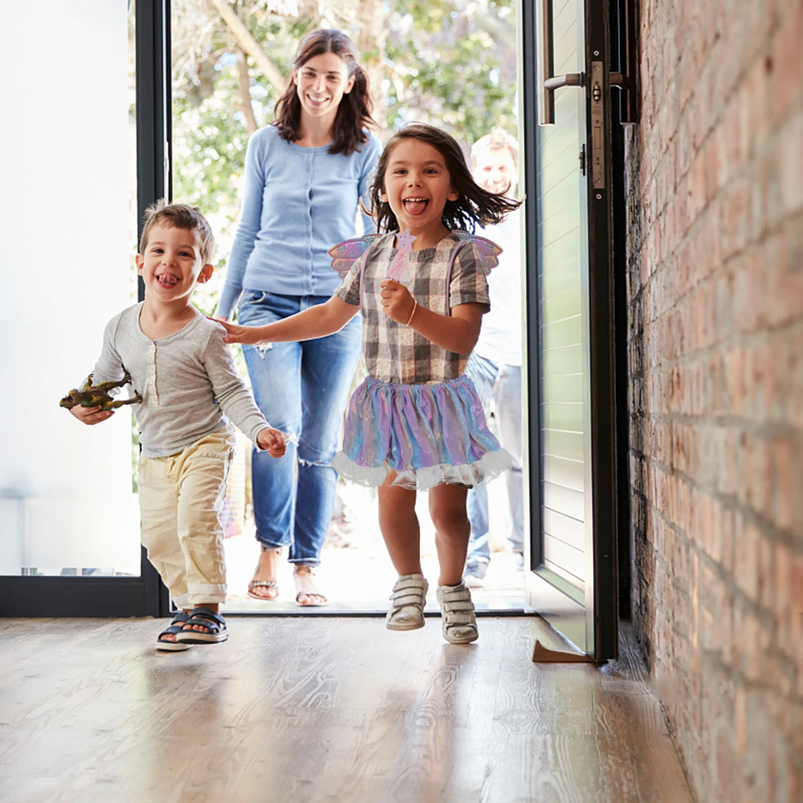 1Set Fairy Stick Set Kids Wings Skirt Costume Accessories Party Fancy Dress Kids Wings Set Costume Wing Party Decorative Wing