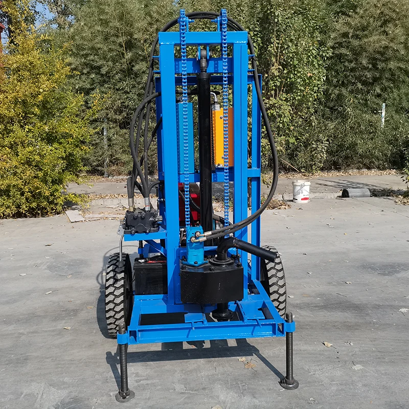 Borehole Drilling Rig Trailer Mounted 150m 200m Water Well Drilling Rig Machine With Carbide Drill Bit