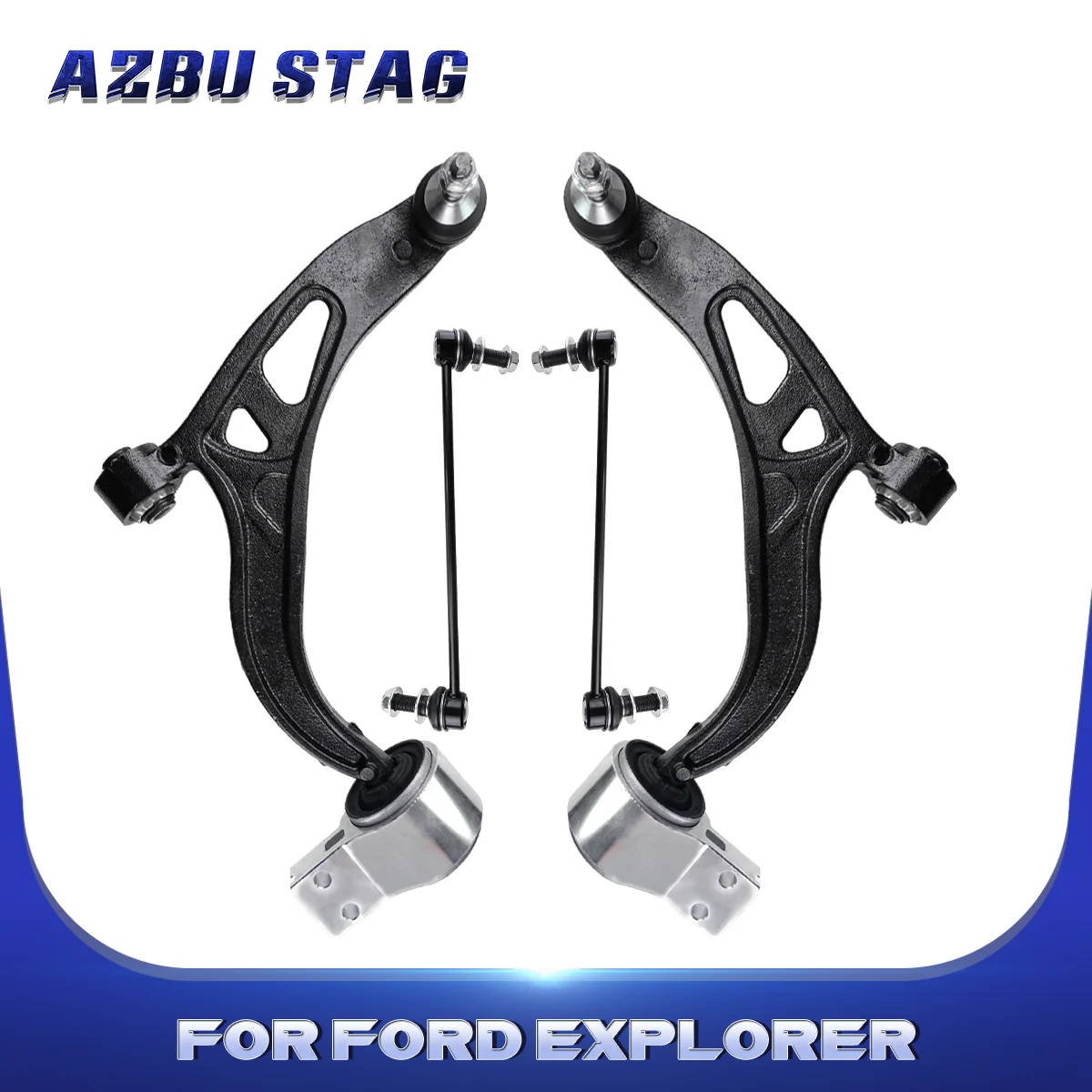 AzbuStag 4Pcs Front Lower Control Lh Rh Arm Sway Bar Link Suspension Kit for Ford Explorer 2011 2012 2013 2014 2015 2016-2019