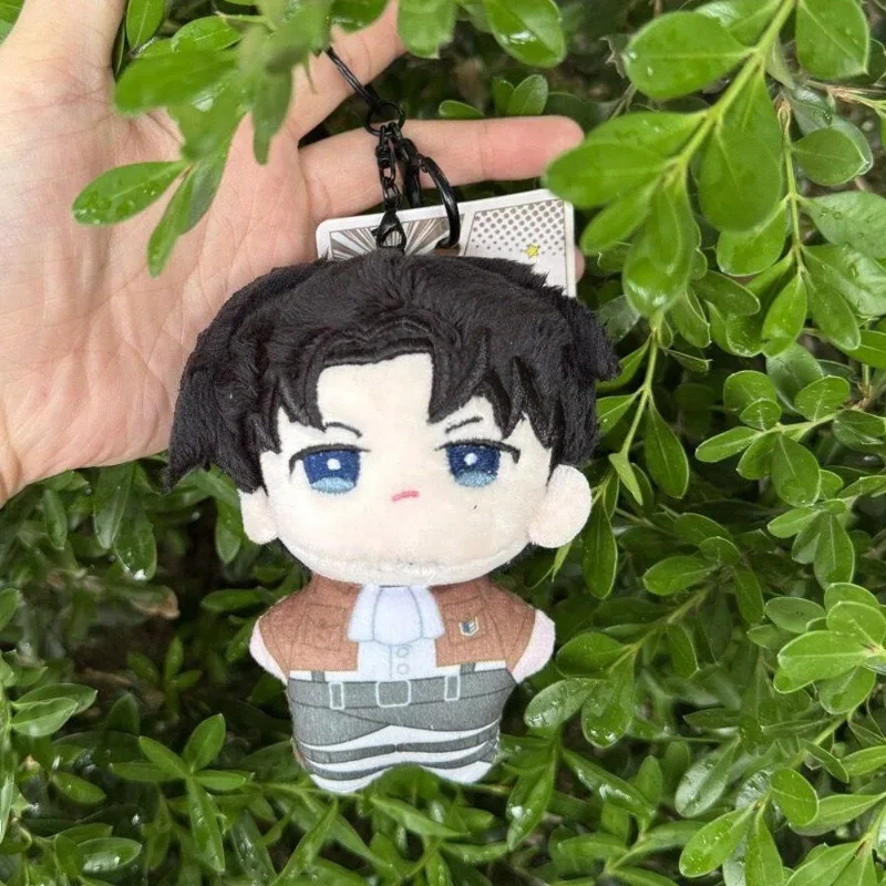 พวงกุญแจตุ๊กตาอนิเมะ Attack on Titan เอเรน เยเกอร์ เลวี แอคเคอร์แมน ของเล่นตุ๊กตาคอสเพลย์ พวงกุญแจตุ๊กตาขนนุ่ม พวงกุญแจรถยนต์ ของขวัญสำหรับแฟนๆ