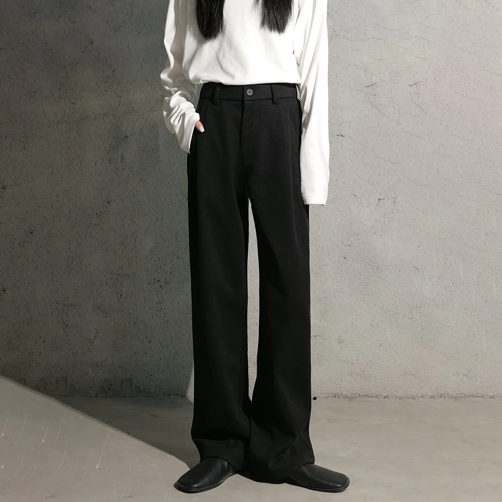 

Winter New Men's Straight-Leg Wide-Leg Suit Trousers American Retro Fashion Trendy High Street Casual Loose Men's Bottoms