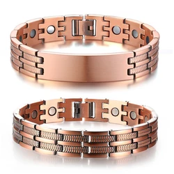 Mens Copper Health Healing Therapy Wristband Bracelet 8.3inch For Arthritis Free Adjustable Tool