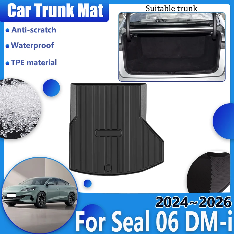 Fit For BYD Seal 06 DM-i 2024 2025 2026 Car 3D TPE Trunk Floor Mats Cargo Pad Carpet Scratch Resistant Interior Auto Accessories