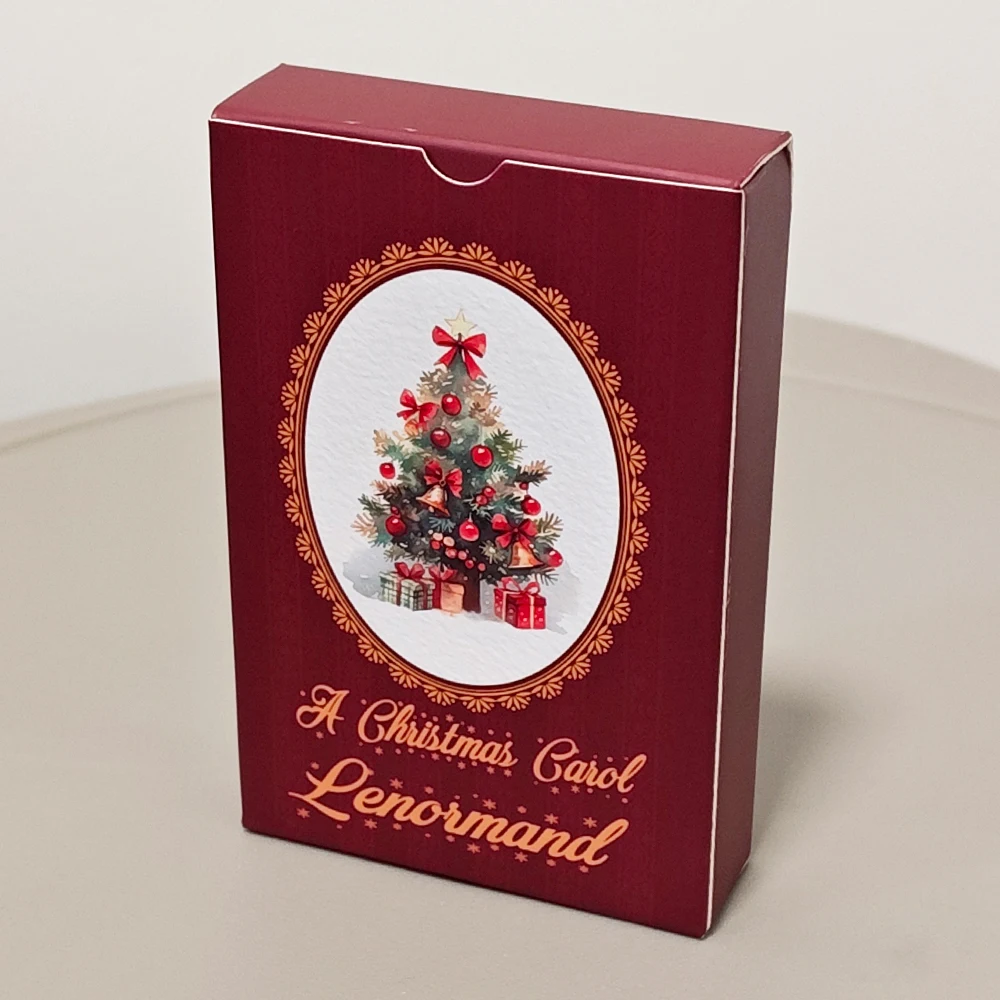 Baraja navideña de Carol Lenormand, 42 tarjetas bonitas de Lenormand con temática navideña, impresas en papel de cartón doble en relieve de 350GSM, 9x6cm