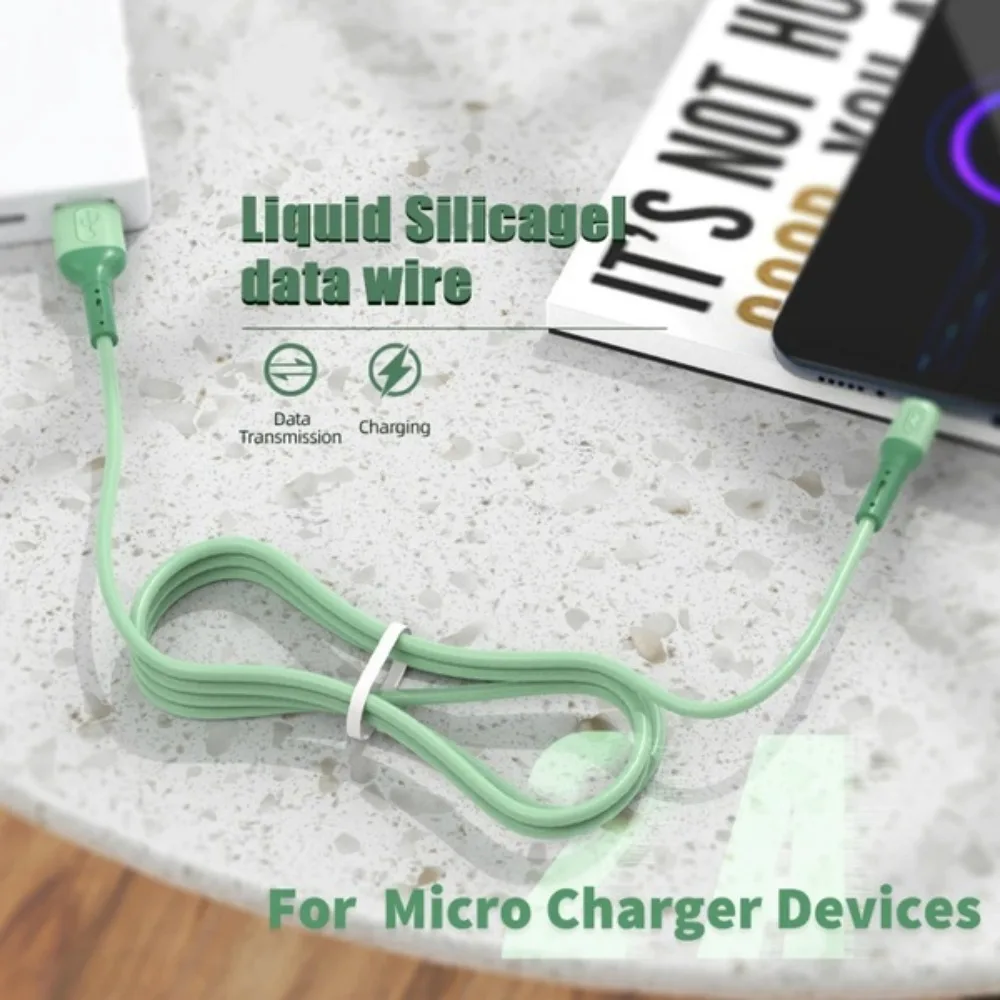 كابل USB من السيليكون السائل للشحن السريع كابل مزامنة البيانات 3A لأطوال Micro USB Type-C 1m 2m 3m