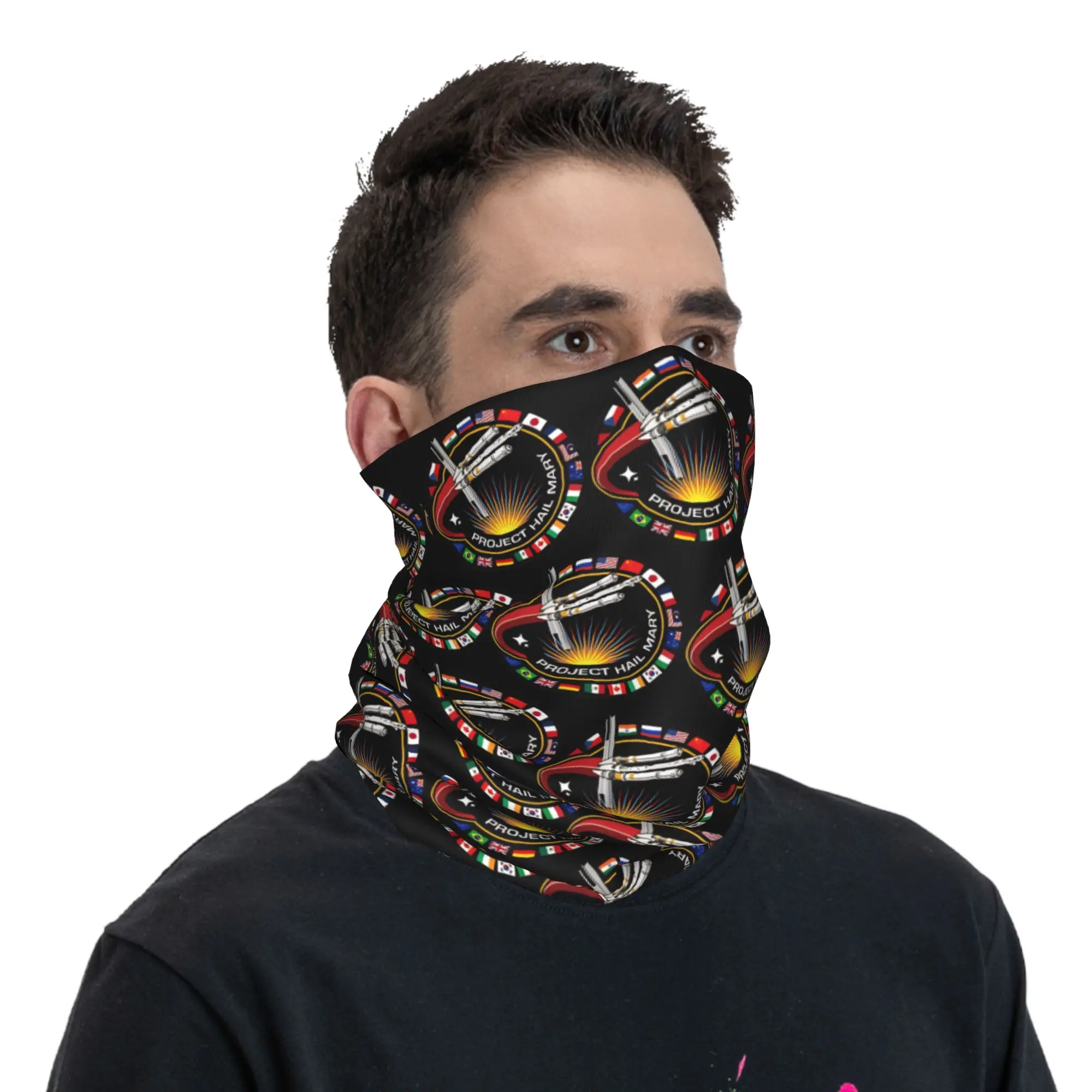 Project Hail Mary  Bandana Neck Gaiter Printed Mission Patch With Countries Mask Scarf Multi-use Face Mask Fishing Unisex Adult