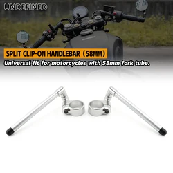 Motorcycle Handlebar Racing Adjustable CNC 31 32 33 35 36 37 39 41 43 45 48 50 51MM Handlebar Cafe Racer Clip On Fork Handle Bar