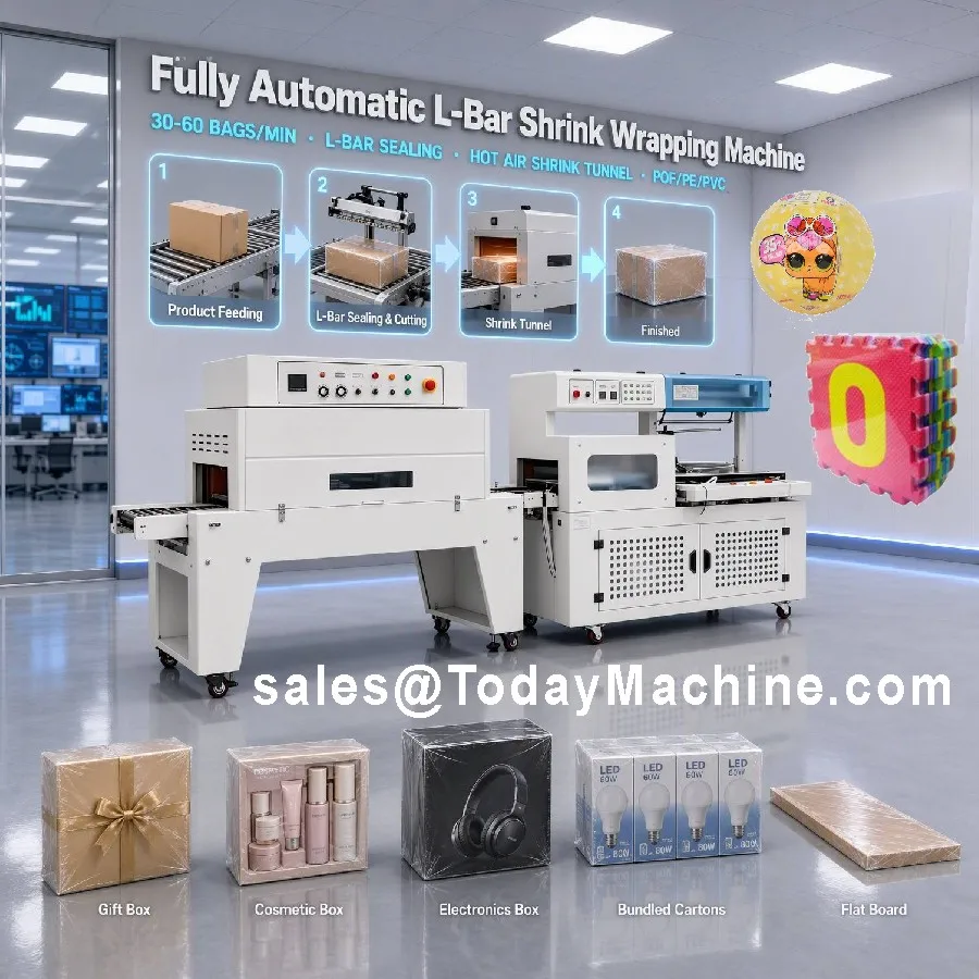 Hot Sale Shrink Wrapping Machine for Cable Rolls/Auto Side Sealer with Shrink Tunnel/roll Paper Plastic Film Packaging Machine