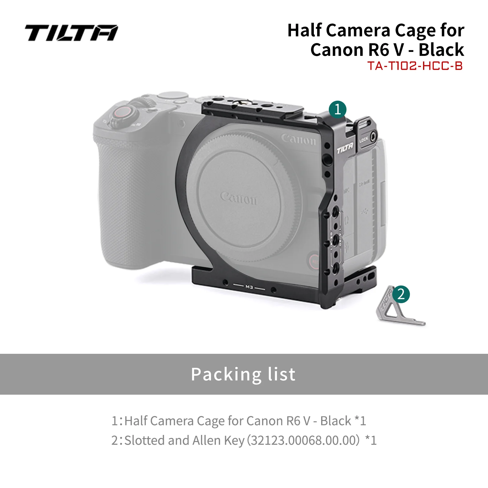 TILTA R6 V Camera Cage voor Canon EOS R6 V Pro Kit met Kabelklem Xeno Zijhandgreep PD V-Mount Batterijhouder TA-T102