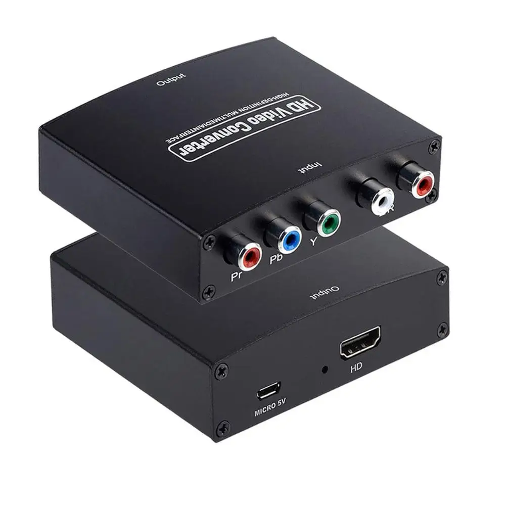 Konwerter zgodny z YPBPR na HDMI + R/L 1080P RGB komponentowy Adapter Audio wideo Splitter do cyfrowego projektora DVD Monitor HDTV