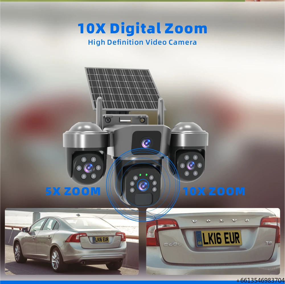 KERUI 6MP Security Camera 3 Screens Network 3 PTZ IP CCTV Surveillance Camera Pan-Tilt Function V380 Pro CMOS Home Security WiFi