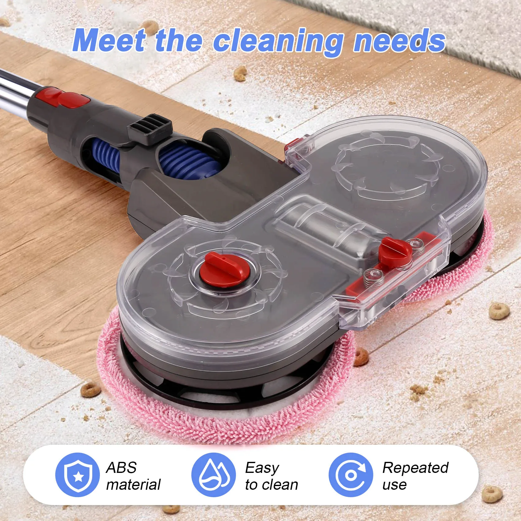 For Dyson V15 V11 V10 V8 V7 Vacuum Cleaner Electric Mop Head Attachment with Detachable Water Tank 6 Reusable Mop Pads A