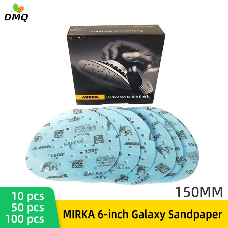

MIRKA 6-inch Galaxy sandpaper for car paint polishing 150MM abrasive 80-2000grit dust-free grinding sandpaper