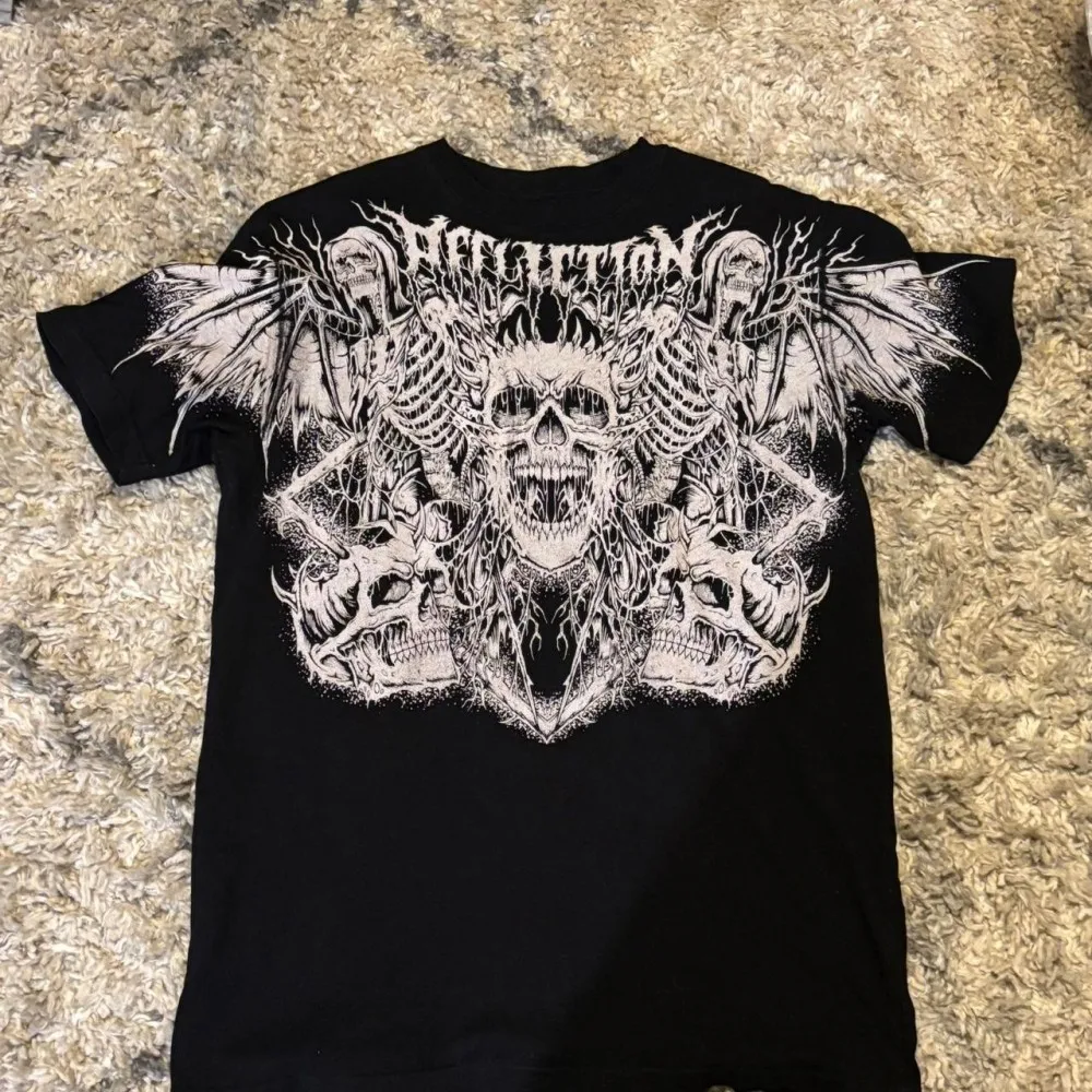 New High Street Summer Men's Terror Skull Print Comfortable and Breathable Round Neck T-shirt Outdoor Street Fashion Top