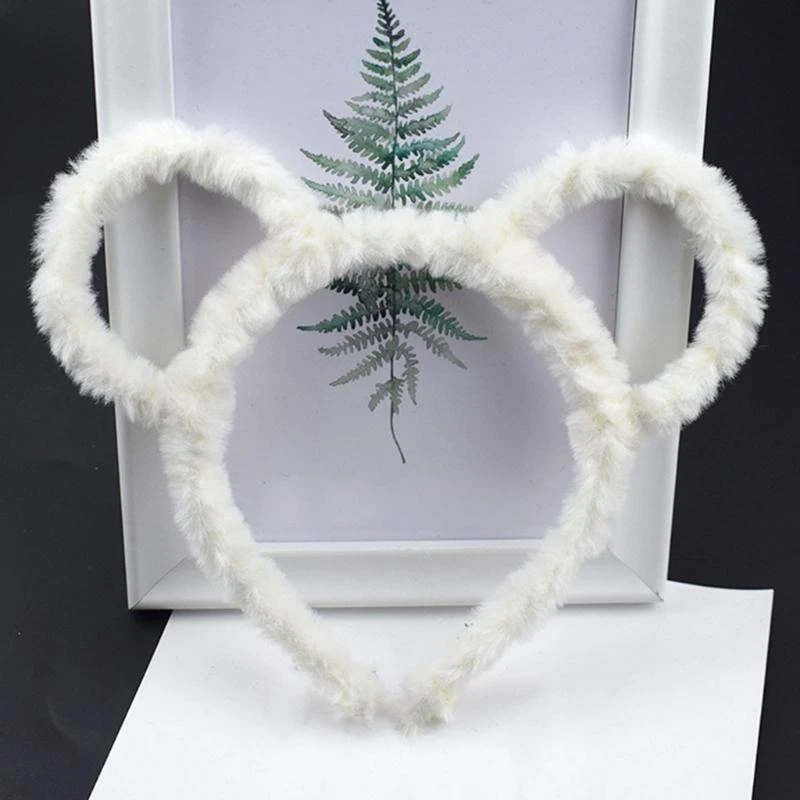 Y5GC Женщины зимняя густая плюшевая повязка вокруг мыши медведь уши