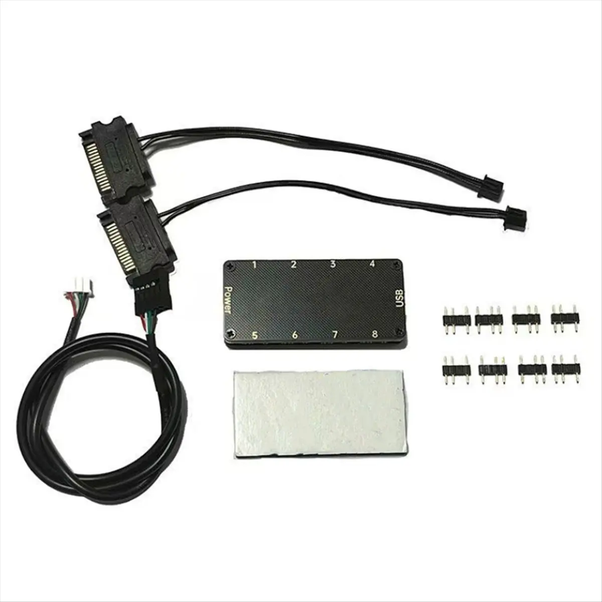 AB30 SignalRGB OpenRGB Universal 8Port 5V 3PIN ARGB Asynchronous Controller HUB for Computer PC Case Cooling Fans Light Strip