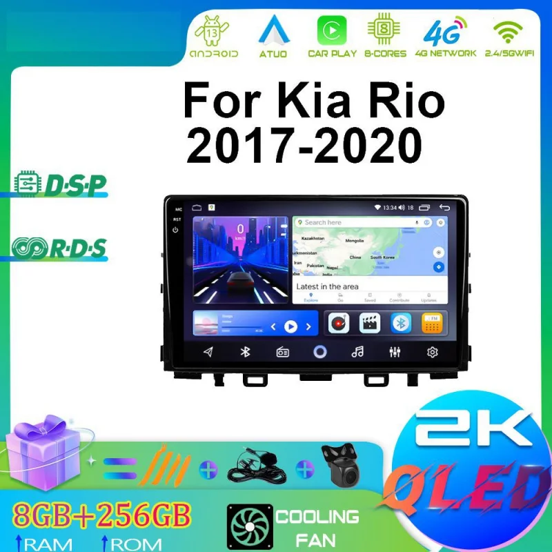 

For Kia Rio 2017-2020 Car Multimedia Player Android Car Player GPS WIFI Carplay 4G Car Radio Navigation Stereo Car Electronic