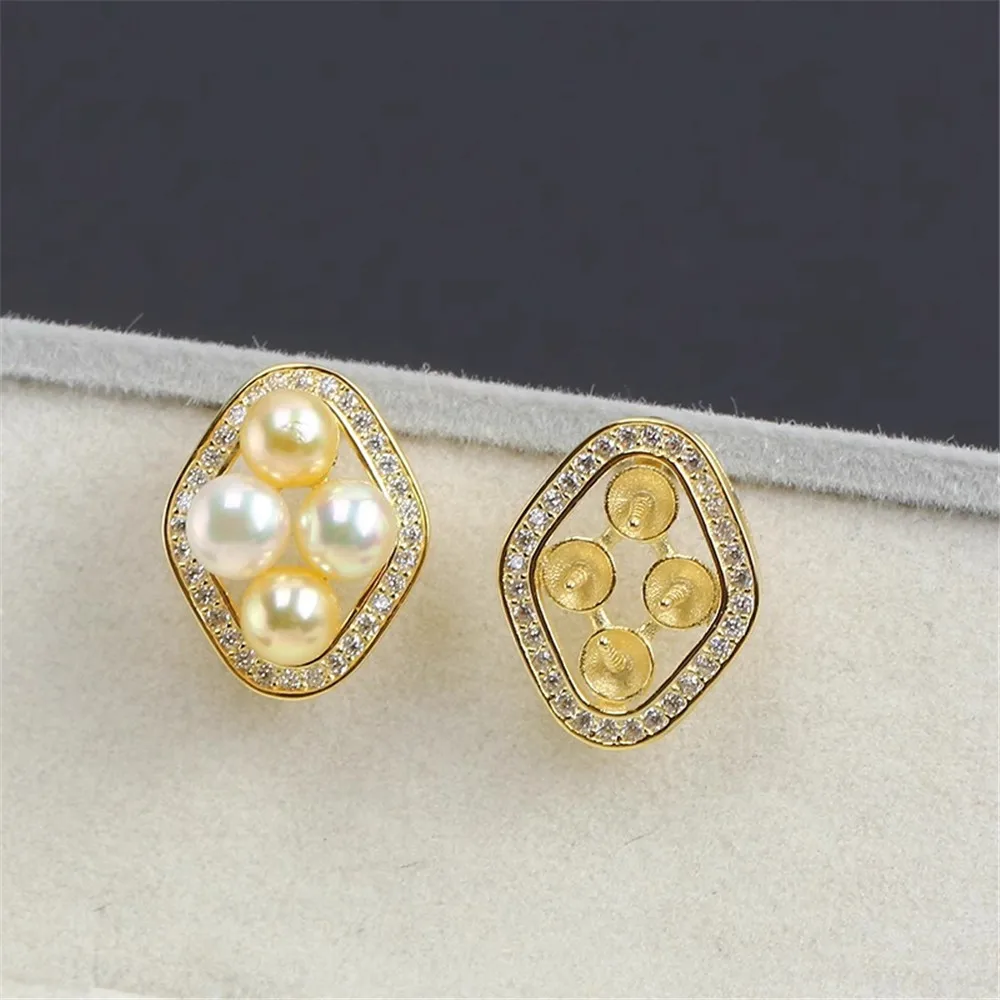 

S925 Sterling Silver Pearl Earring Settings DIY Jewelry Making Supplies Blank Earring Posts for Handcrafted Accessories No Pearl