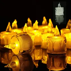 Velas LED sin llama para decoración del hogar, luces de té Multicolor alimentadas por batería, iluminación para boda, fiesta de cumpleaños, 12 piezas