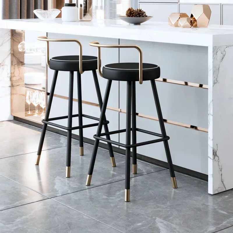 مقصف منصة مشروبات كرسي فاخر إطار معدني منجد فو الجلود الأمريكية الخفيفة الكبار عالية البراز لجزيرة المطبخ