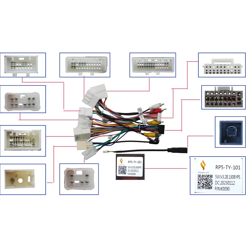 

Car 16-pin Android Wire Harness Canbus Power Cable Adapter For 2009+ TOYOTA 4 RUNNER Multimedia Player Connector