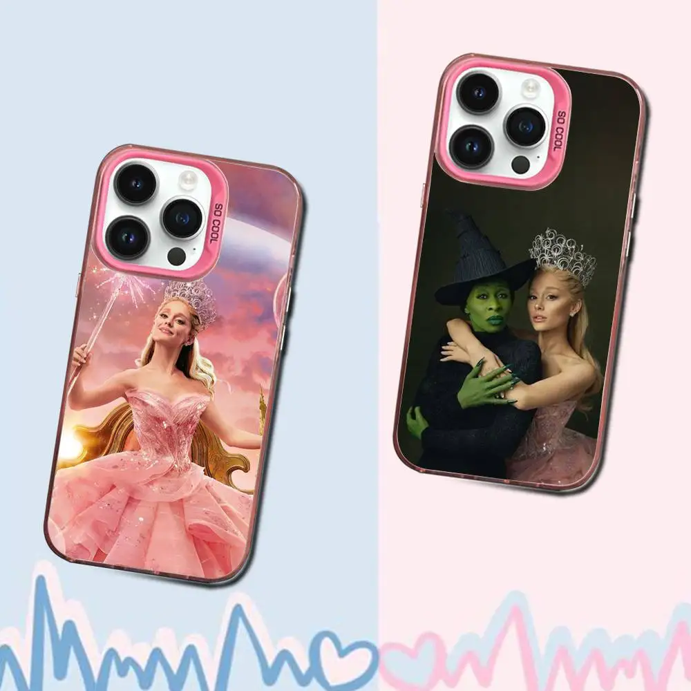 

Ariana G-Grande W-Wicked Phone Case For iPhone 16,15,14,13,12,11,Mini,Pro,SE,MAX Pink Matte Silicone Cover