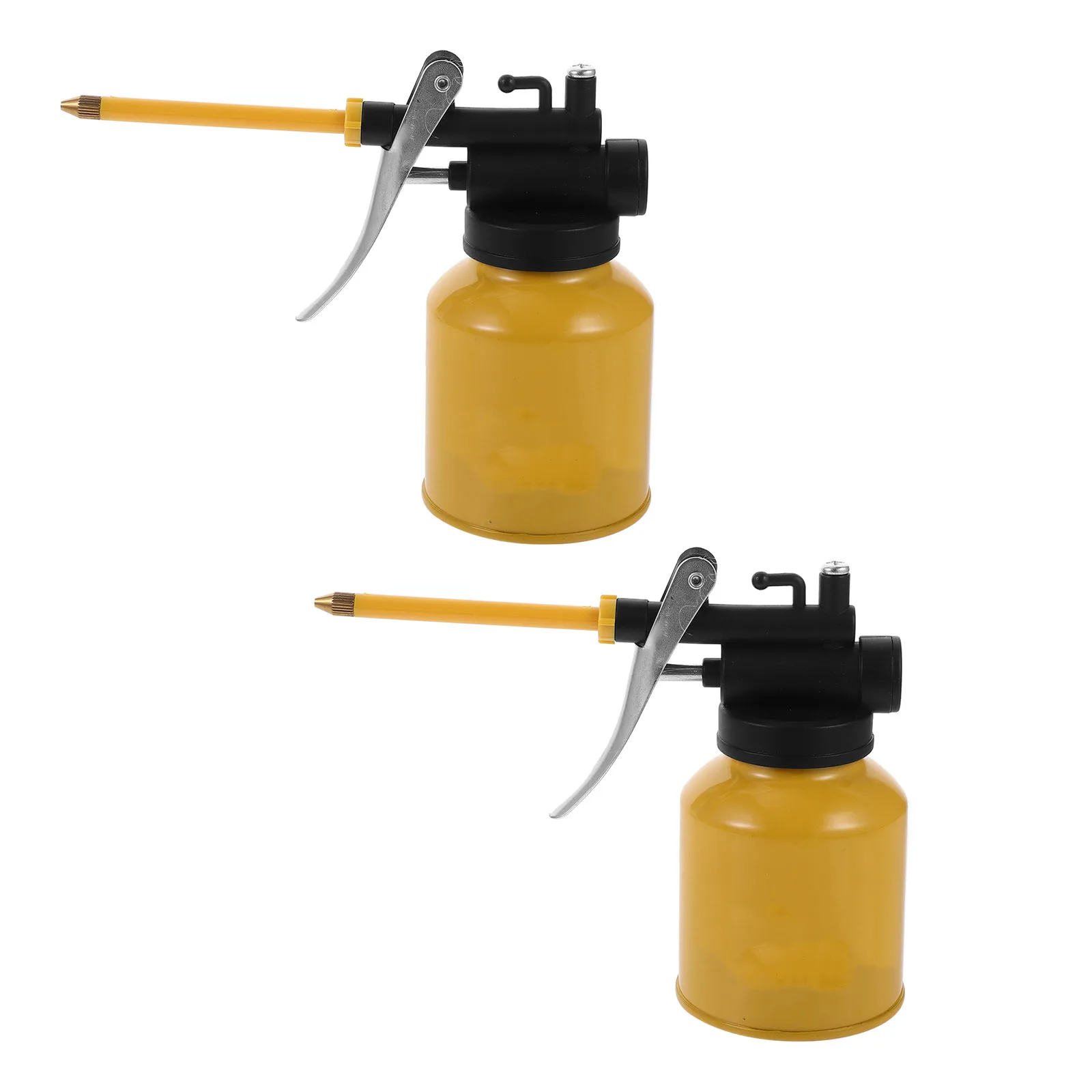 

2 Pcs High Pressure Oil Can 250ml Yellow Aluminum Alloy Leakproof Lubrication Oiler for Machinery Auto Tools Tank Sprayer