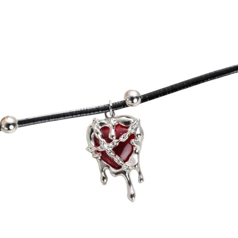 

HX6F Trendy Heart Pendant Necklace Clavicle Chain Neck Jewelry Adornment