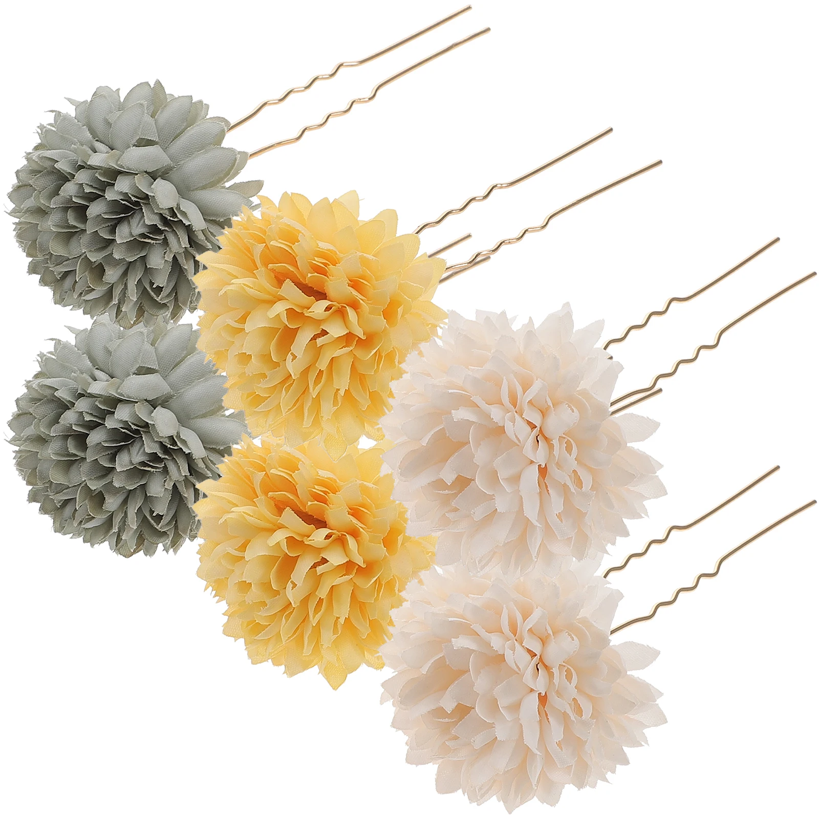 

3 Pairs Flower Clips Pin Ponytail Bun Holder Women Accessories Wedding Bridal Prom Party Vintage Chinese Style Elegant