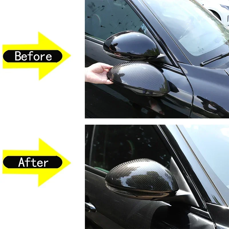 

2piece set ABS carbon fiber For Alfa Romeo Giulia 2017-2022 car exterior rearview mirror cover decorative sticker accessories