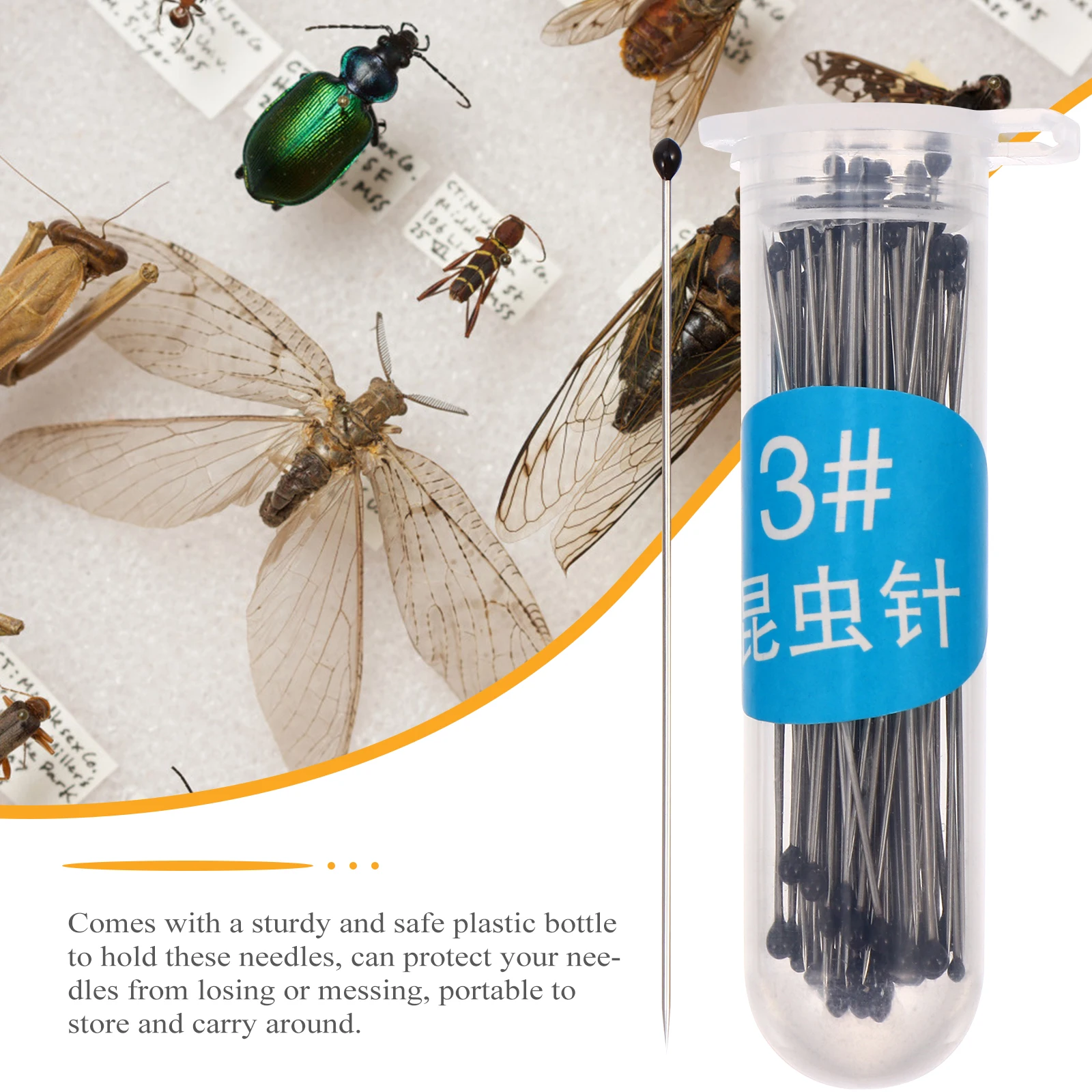 

200 Pcs Specimen Needle Making Bug Hobbyist Insect Needles Entomology Collection Pin Stainless Steel Mounting Materials