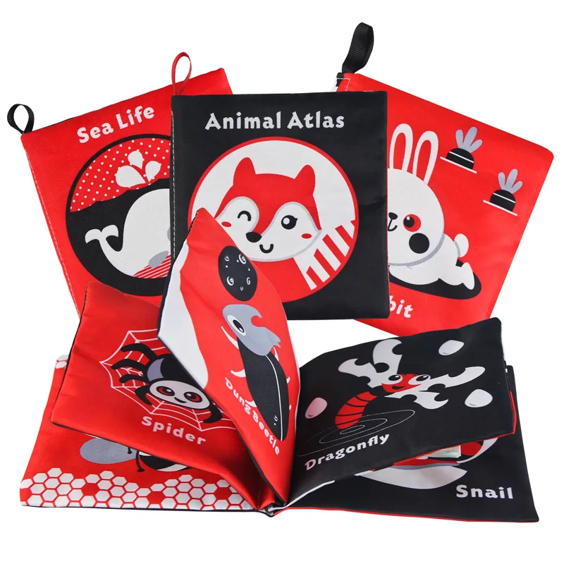 Baby Cloth Books Soft Baby Book Early Development Sensory Toys For Babies From 0 36 Month Black White Colorful Book Crib Toy