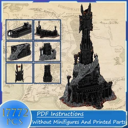 Ring Movie Series Building Block UCS Barad-Dur Architecture Black Wall Dark Magic Fortress Base DIY Assembly Brick Toys  Gift