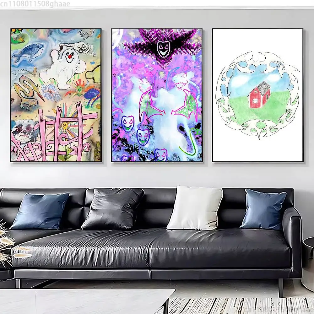 Bladee D-Drain Gang 333 Classic Wall Art, Canvas Print Poster, Suitable for Home, Living Room, Room Decoration Painting
