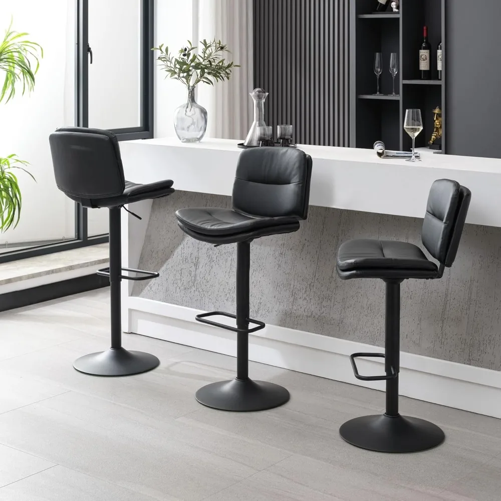 

Bar Stool, Set of 2 or 3 or 4 Double-Layer Upholst Counter Height Bar Stool Back, Adjustable Bar Stool Barstools Kitchen Island