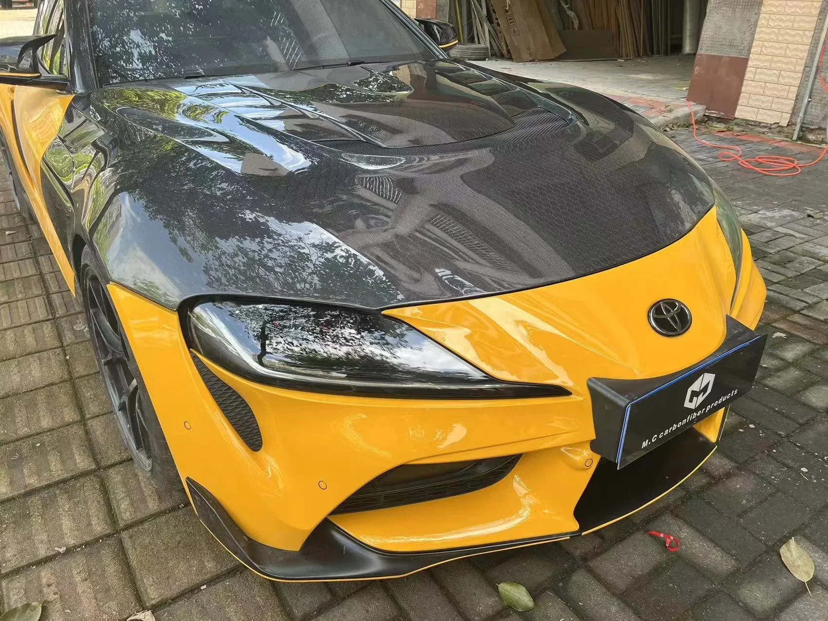 Carbon Fiber Hood For Supra A90 A91 Fog Carbon Hood football look carbon hood For 2019 2020 2021 Toyota