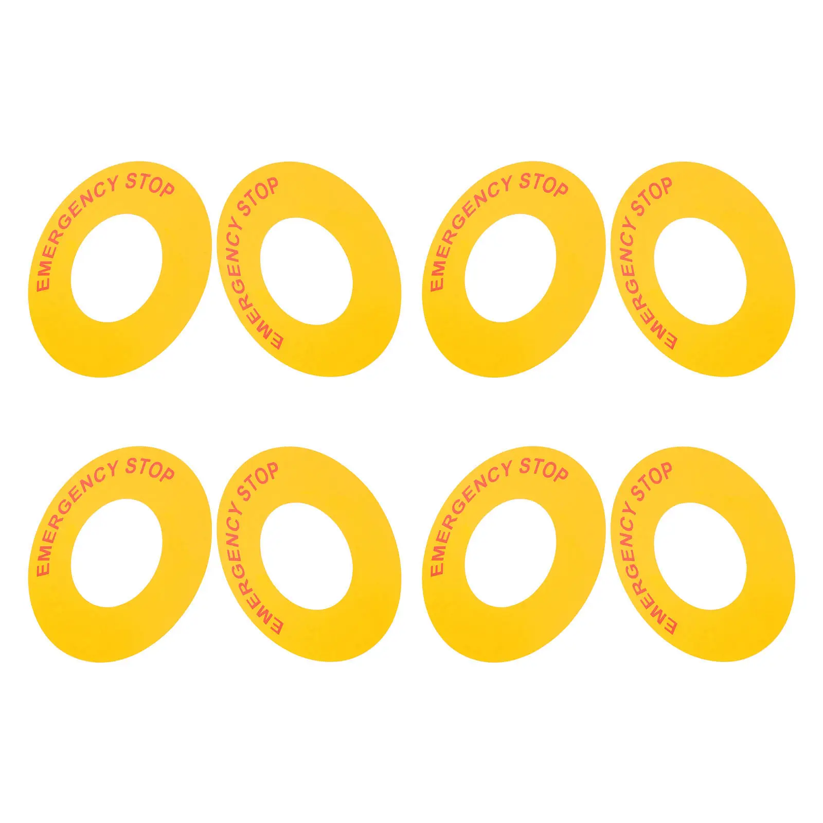 8Pcs Emergency Stop Labels Self-Adhesive Safety Warning Labels for Industrial Equipment Emergency Shut Off Switch 31Mm Id 62Mm