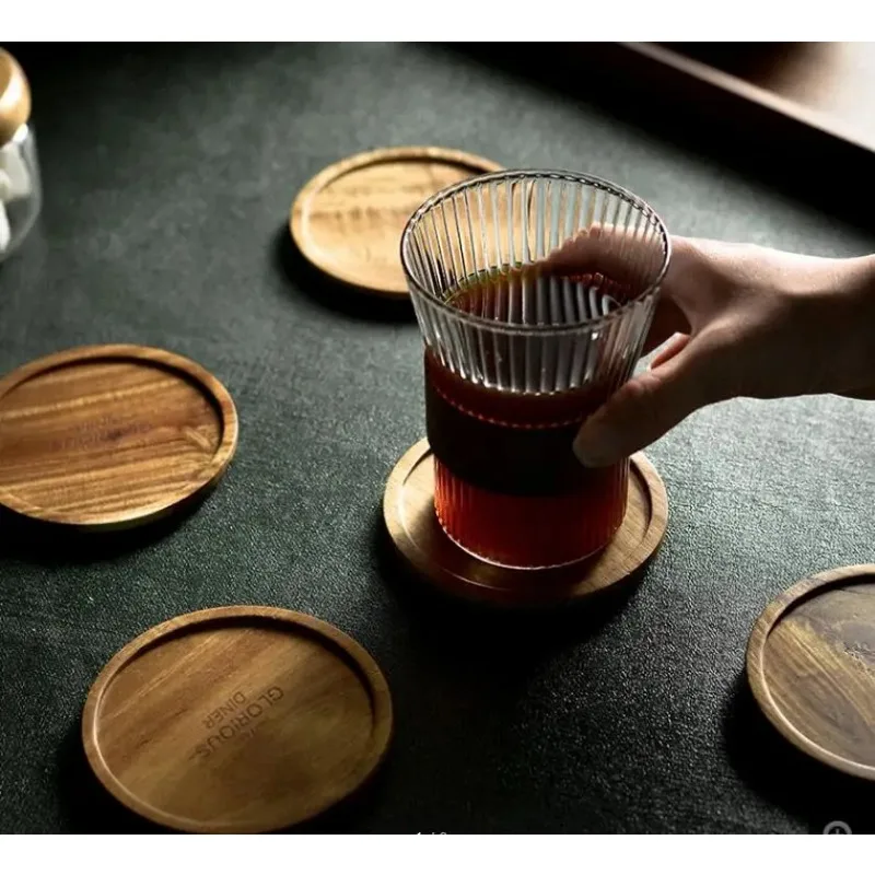 Sous-verres pour tasses à café, résistant à la chaleur, tapis de thé, vaisselle domestique de style japonais, tapis de Table rond antidérapant et Durable