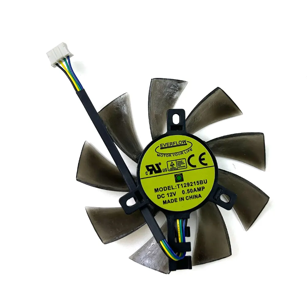 DIY Ball bearing Cooling Fan 85MM 4PIN T129215BU 0.5A For ZOTAC GAMING GeForce RTX 3050 Solo ZT-A30500G-10L video card fans