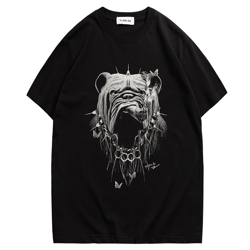 

Kornit High Street Trendy Men's ort Sve T-irt Couple Matching Cotton round Ne Printed Casual Faion Top