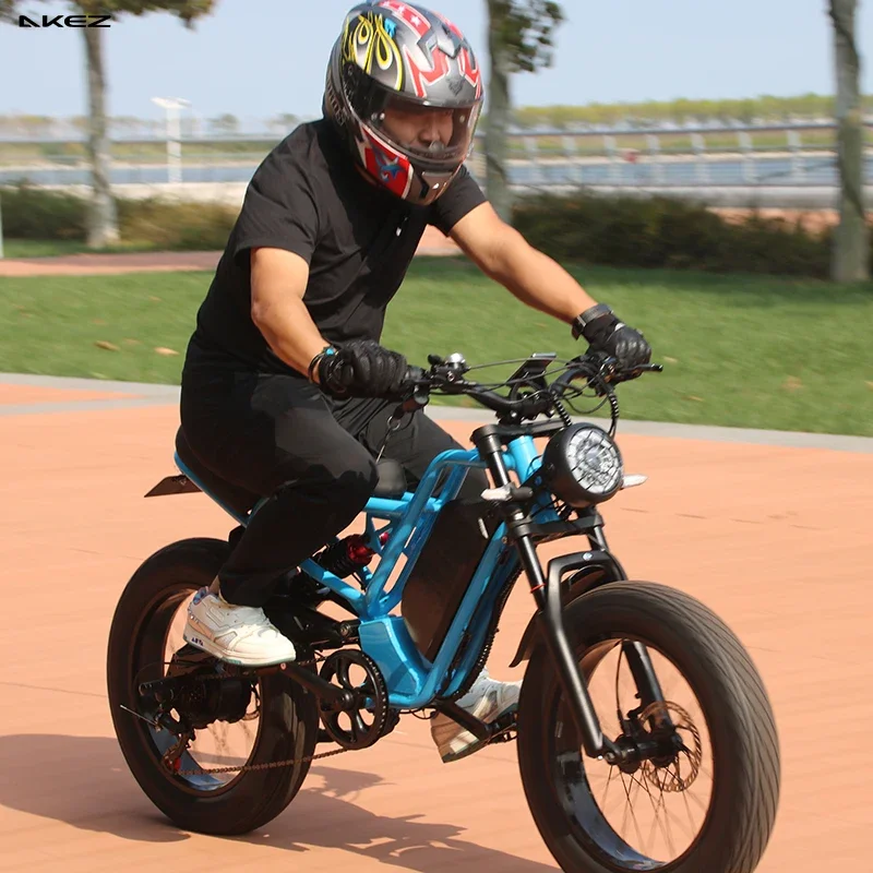 

US Warehouse AKEZ 48V 18Ah Long Range 1500W Electric Bike, Fat Tire Off-Road E-Bike with Hydraulic Brakes