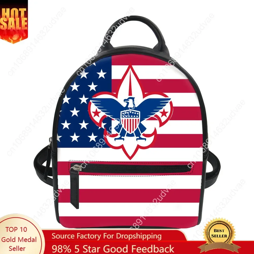 Scouts of America Backpack Purse Women Schoolbags Personalized Double Shoulder Bag High Quality Daypack Leather Travel Bag Gift