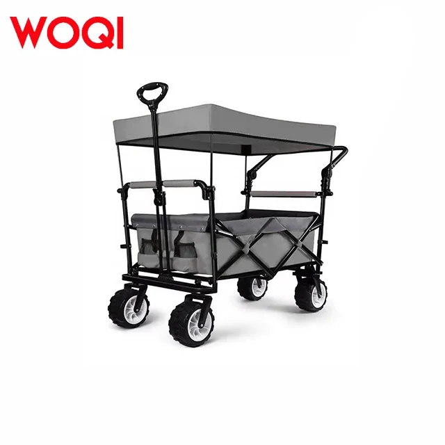 High Quality 4 Wheel Folding Beach Camping Wagon Wide Wheel Travel Trolley Customised OEM Wholesale Price