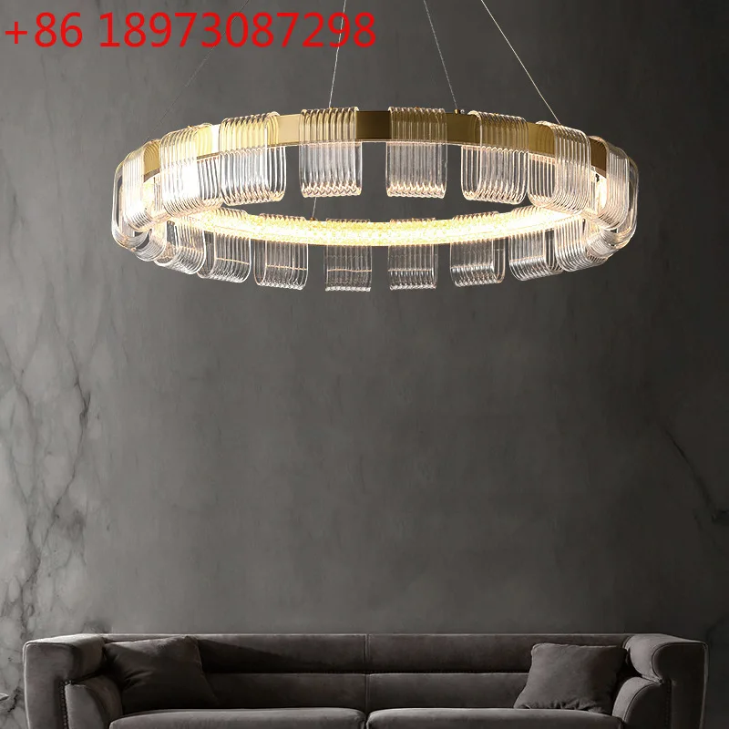 

Nordic minimalist ring living room chandelier post-modern restaurant bar counter personalized bedroom chandelier