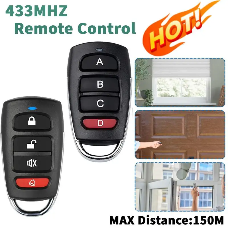 433 MHz remote control for electric gate control Garage Gate Door Opener 4 Button Duplicator Clone door control Key smart home