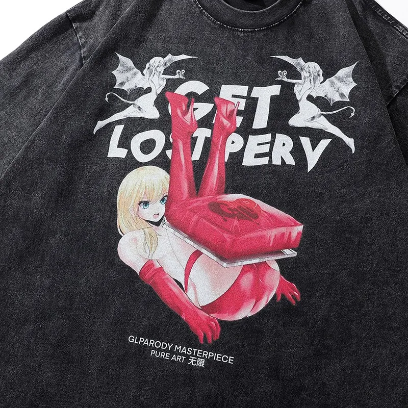 Large Plus Size High-heel Sexy Lady Graphic T-Shirt for Women Men Comic Bleach Harajuku Goth Clothes Summer Tops Tees Streetwear