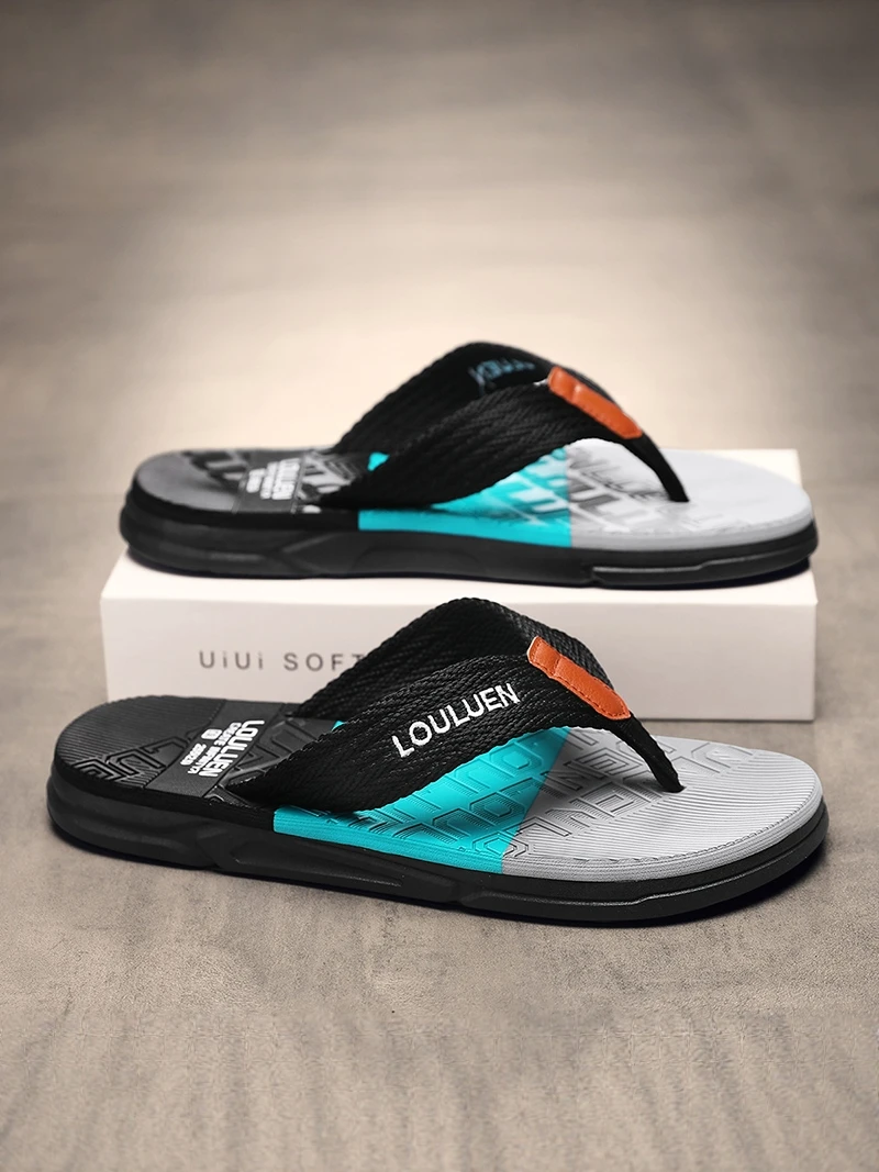 Men's 2026 New Summer Anti-Slip Soft Bottom Sandals Casual Beach Sandals Flip Flops Wear-Resistant EVA Material for Outdoor Wear